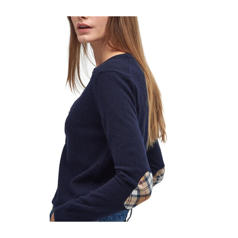 BARBOUR Cardigan Cardigan Donna con toppe sui gomiti Blu - Francavilla Moda
